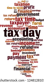 Tax day word cloud concept. Vector illustration