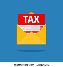 Tax, debt form icon. Flat design vector illustration