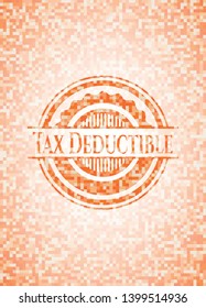 Tax Deductible abstract orange mosaic emblem