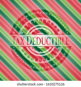 Tax Deductible christmas badge. Vector Illustration. Detailed.