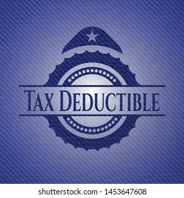 Tax Deductible denim background. Vector Illustration. Detailed.