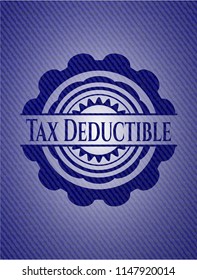 Tax Deductible emblem with jean texture