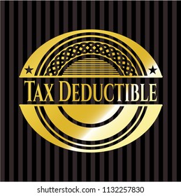 Tax Deductible golden emblem or badge