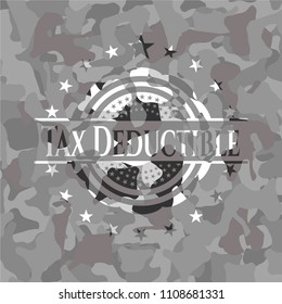 Tax Deductible grey camo emblem