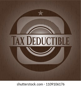 Tax Deductible wood emblem. Retro