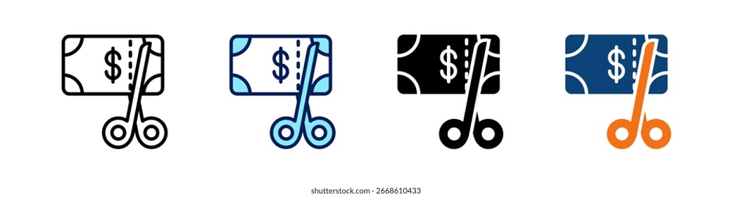 Steuerabzug Alles in einem Symbol Multi Styles Vektorsatz