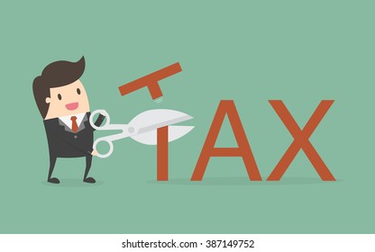 Tax Deduction. Business Concept Cartoon Illustration.