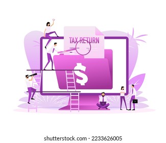 Tax deduction. Concept of tax return, optimization. Vector illustration.