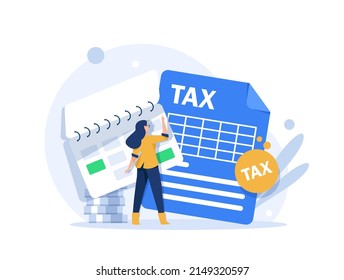 Tax deduction. Concept of tax return,optimization, duty, financial accounting