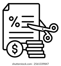 Tax Deduction Icon Element For Design