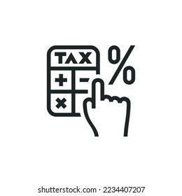 Tax deduction icon isolated on white background