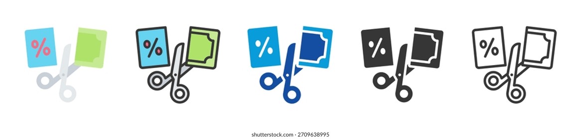 tax deduction icon set multi style various collection