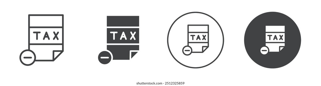 Tax Deduction icon Vector logo outline