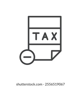 Tax Deduction icon Vector logo outline