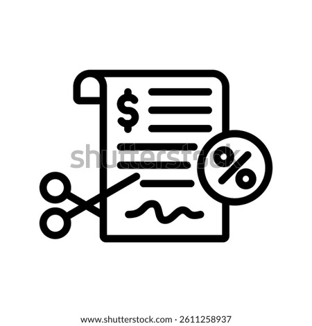 Tax Deduction Line Vector Illustration On White Background.