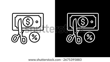 Tax Deduction White Icon Set Design
