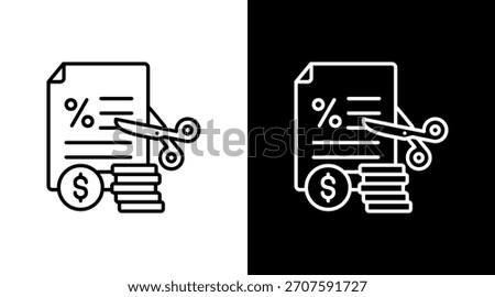 Tax Deduction White Icon Set Design