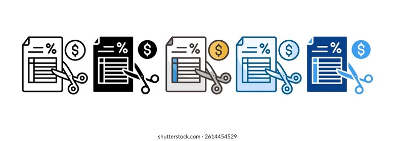 Tax Deductions Icon Set Multiple Style Collection