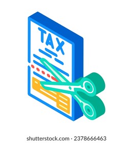 deducción de impuestos vector de icono isométrico. signo de deducciones fiscales. ilustración de símbolo aislado