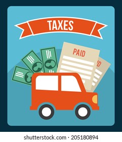 tax design over blue background vector illustration