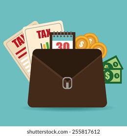 Tax design over blue background, vector illustration.