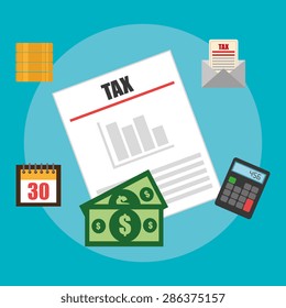 Tax design over blue background ,vector illustration.