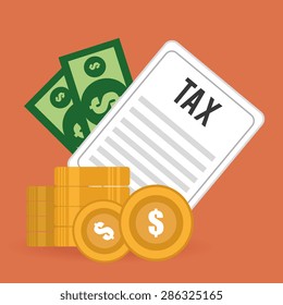 Tax design over orange background ,vector illustration.