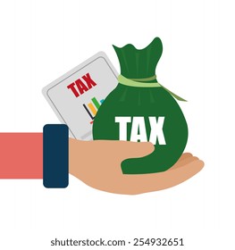 Tax design over white background, vector illustration.