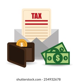 Tax design over white background, vector illustration.