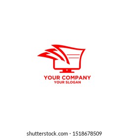Tax Digital Computer Logo Design Vector