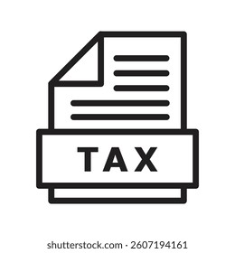 Tax Document Icon – Certified Paper with Stamp for Taxation and Finance