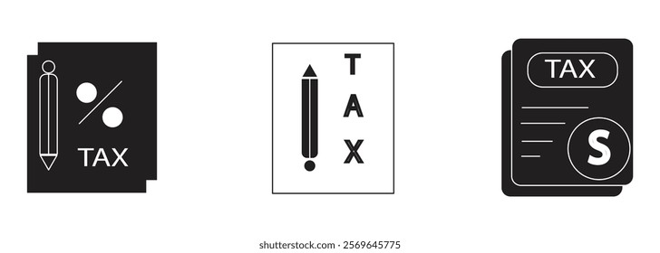 Tax document icon. Coins and Dollar cent Sign isolated on white background. 