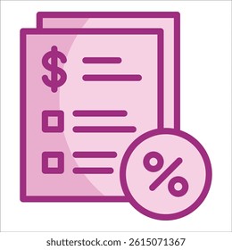 Tax Document Icon Element For Design