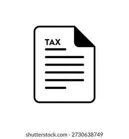 Icono de documento de impuestos con líneas que indican texto y una esquina doblada