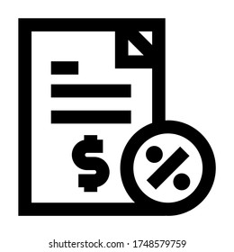 Documento de impuestos, vector de contorno de iconos