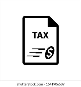 Tax Document Icon, Tax Payment Concept Vector Art Illustration