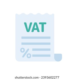 icono de documento de impuestos Recepción de descuento de impuestos de compra. Ilustración vectorial.
