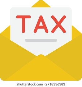 Un documento fiscal dentro de un sobre amarillo, adecuado para contenido digital financiero, contable o relacionado con impuestos.