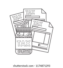 tax document with jar money