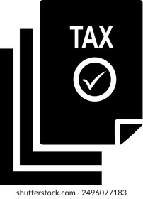 Icono de comprobación de documentos de impuestos, icono de aceptación de impuestos simple. Diseño de Vector reemplazable.