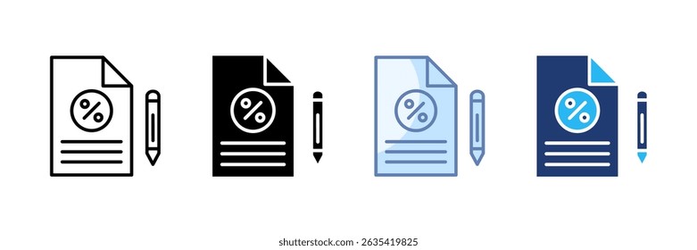 Tax Documents Icon Set Multiple Style Collection