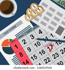 tax due date marked on calendar