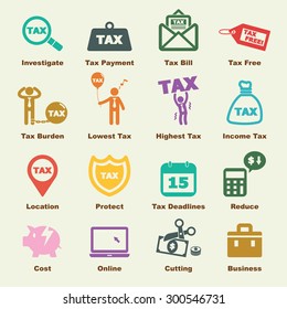 tax elements, vector infographic icons