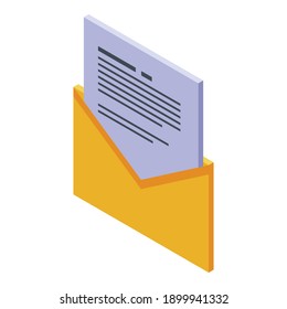 Tax email icon. Isometric of tax email vector icon for web design isolated on white background