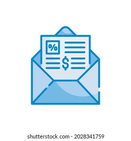 tax envelope vector blue colours icon style illustration. EPS 10 file