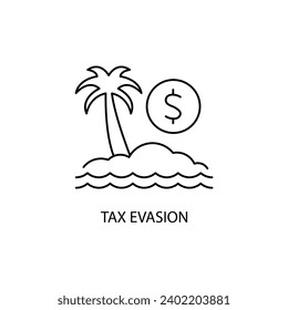 tax evasion concept line icon. Simple element illustration. tax evasion concept outline symbol design.