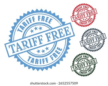 Coleção de selos comerciais isentos de impostos, etiquetas Duty-Free estilo Grunge