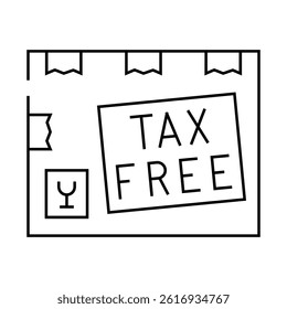 tax exemption line icon vector. tax exemption sign. isolated contour symbol black illustration