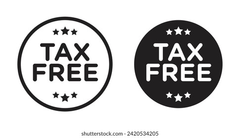 Tax Exemption Vector Icon Set. Zero Tax Holiday Earnings vector symbol for UI design.