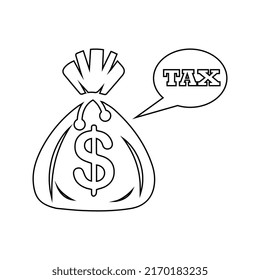 Tax, expense icon. Outline vector graphic.